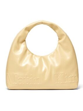 Matin Kim - Embossed Logo Leather Mini Tote in Light Yellow
